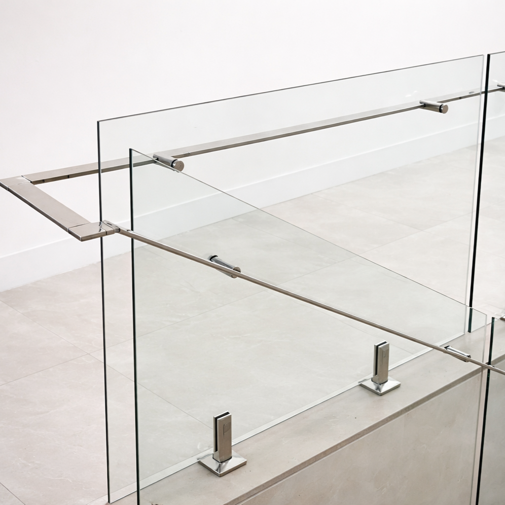 Balustrade Glass with handrail holes (fixed by spigots) Image