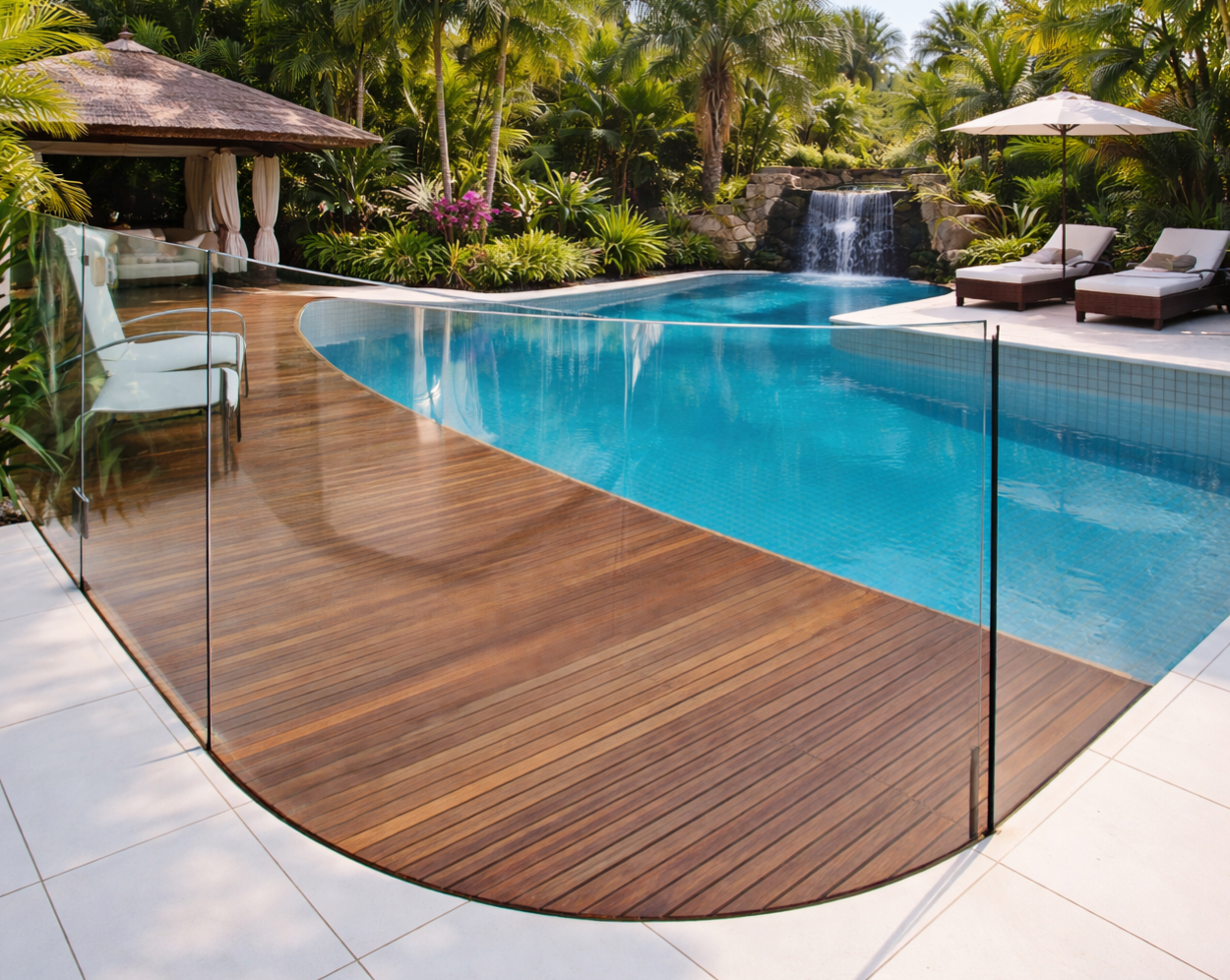 Pool Fencing Curved Panel – Pool Fence | KKX Glass & Hardware